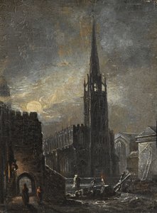 Szentháromság és Szent Mihály éjjel, 1826 körül (olaj a fedélzeten) alkotó: British School