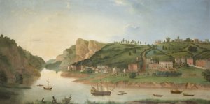 Hotwells, kilátással az Avon-szorosra, 1730 körül (olaj, vászon) alkotó: British School
