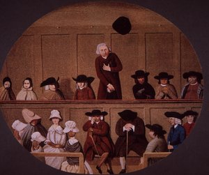 Quaker találkozó (színes litó) alkotó: British School