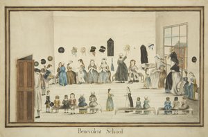 The Benevolent School, 1795 körül (akvarell és tus papíron) alkotó: British School