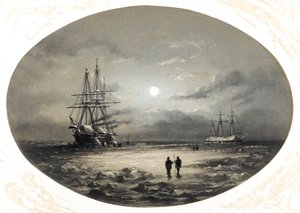 A HMS "Resolute" és az "Intrepid" helyzete a Jeges-tengeren való megjelenésükkor alkotó: British School