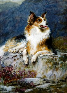Collie a tájban alkotó: Briton Riviere