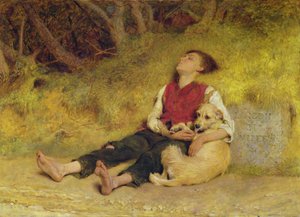 Egyetlen barátja (olaj, vászon) alkotó: Briton Riviere
