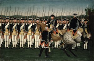 II. Friedrich (1712-86) a hesseni őrezreddel alkotó: Brock