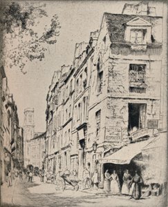 Halles udvara, Rue St Jacques, 1915 alkotó: Bror Julius Olsson Nordfeldt