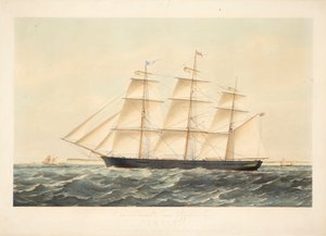 A híres vas Clipper hajó Chile 767 tonnás regisztere, amely a londoni Seymour Peacock  Co. cég tulajdonában van". alkotó: Brothers Kell