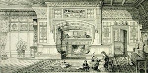 Ebédlő kandalló, a "Példák az ősi és modern bútorokra"