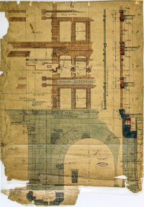 Rookery Building, Chicago, Illinois, Elevation and Section alkotó: Burnham and Root