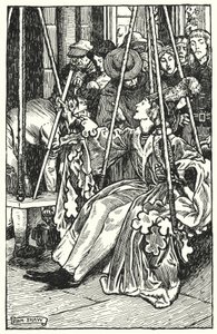 Illusztráció: A kolostor és a kandalló, Charles Reade (litho) alkotó: Byam (after) Shaw