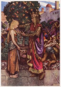 "A király újra visszahívta, / és odaadta a láncát" (szín litho)