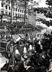 VII. Edward király utolsó útja Londonban: a temetkezési csapat Piccadilly-ben, 1910 1911 alkotó: Byam Shaw