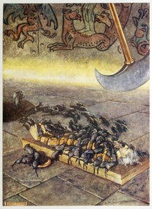 "Folyamatosan felhalmozódó kupacokban nyüzsögtek rám." A Selected Tales of Mystery, kocsma. 1909 (színes litó) alkotó: Byam Shaw