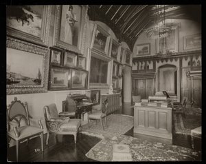 A Helen Gould birtok művészeti galériája (késői Jay Gould rezidencia) Tarrytownban, New Yorkban, 1893-94 (ezüst zselatin nyomat) alkotó: Byron Company