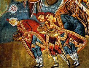 Mágusok imádása (XII. század), Karanlik Kilise (Sötét templom) (XII-XIII. század), Göreme (az Unesco világörökségi listája) alkotó: Byzantine