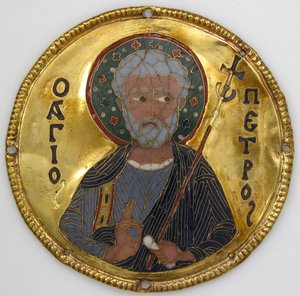 Érem Szent Péterrel ikonkeretből, 1100 körül (arany, ezüst és zománcozott cluisonné) alkotó: Byzantine