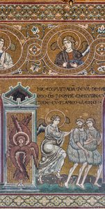 A kiűzetés a földi paradicsomból, bizánci mozaik, ószövetségi ciklus – földi paradicsom, XII-XIII. század (mozaik) alkotó: Byzantine