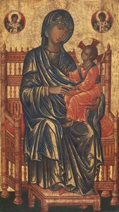 Madonna és gyermeke trónolt alkotó: Byzantine 13th Century