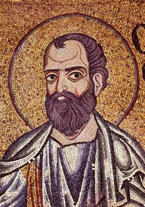 Malakiás próféta (Kr. e. V. század). Bizánci mester alkotása, mozaik, a velencei Szent Márk-bazilika díszítésének részlete (Olaszország) alkotó: Byzantine School