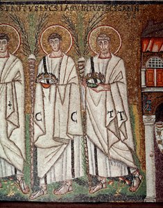 Vértanúk körmenete (mozaikrészlet, VI. század) alkotó: Byzantine School