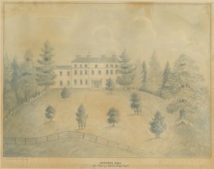 Charnes Hall: ceruza- és mosórajz, nd [XIX. század] alkotó: C.B Ash