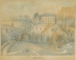 Drayton-in-Hales – Pelwall House: kék mosás rajz, nd [?19. század] alkotó: C.B Ash