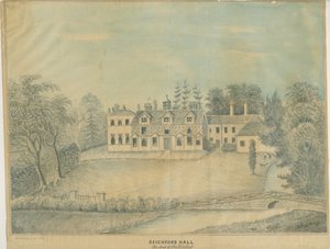 Seighford Hall: színes mosórajz, és [19. század közepe] alkotó: C.B Ash