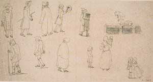 Különféle figurák, köztük 2 csoport játékos gyerekekkel és "Hansen portréfestővel" alkotó: C.D. Fritzsch