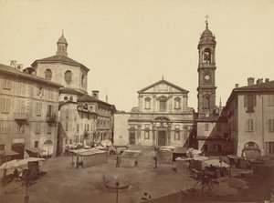 Milánó látképei: Piazzo Santo Stefano alkotó: C.D. Wagner