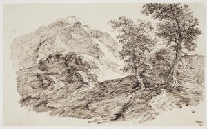 Hegyi táj fákkal alkotó: C.F. von Rumohr
