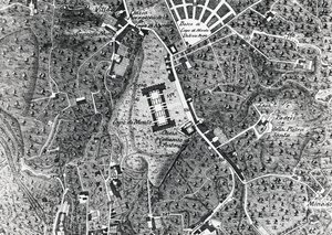 Nápoly várostérképe Capodimonte-val, részlet a Duke Of Noja térképről alkotó: J.B. and Brown J. Rowbotham