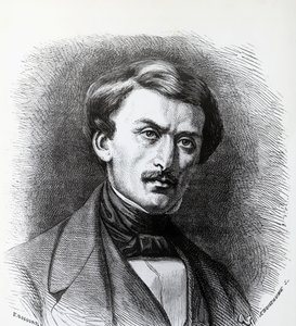 Paul-Emile Botta (1802-1870) olasz származású francia régész portréja, Franciaország metszet alkotó: J.B. and Brown J. Rowbotham