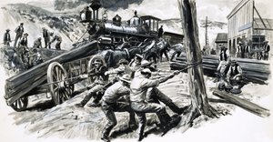 Egy Washington államon átvezető vasút 1873-ban alkotó: C.L. Doughty