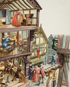 Erzsébet-kori városkép (gouache, papír) alkotó: C.L. Doughty