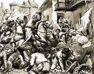 Hans Bohmot erőszakkal a würzburgi várba viszik alkotó: C.L. Doughty
