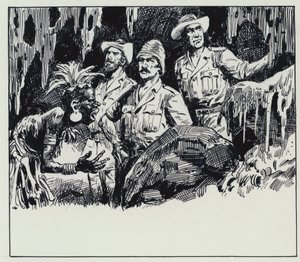 Illusztráció a King Solomons Mines-hez (gouache, papír) alkotó: C.L. Doughty