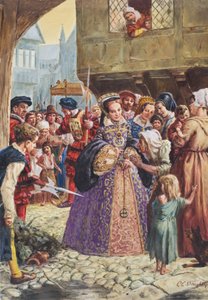 Tudor Mária (1515-58) (gouache, papír) alkotó: C.L. Doughty