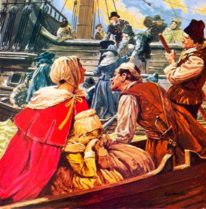 XIV. Lajos idején Franciaországból menekülő protestánsok alkotó: C.L. Doughty