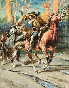 The Exploits of a Highwayman (gouache, papír) William Page minden egyes rablása után úgy tűnt, hogy képes volt megúszni a dolgot - egészen a következő merész szökéséig; sikersorozata egy rablási kísérlet során szakadt meg a Great North Roadon;