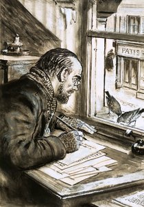 A szavak harcosa, Emile Zola (gouache, papír) alkotó: C.L. Doughty