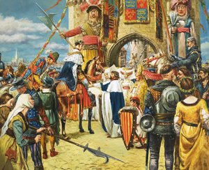 Azonosítatlan királyt méltóságok köszöntik alkotó: C.L. Doughty