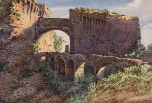 Castel Castruccio Castracani, Sarzana (színes litho)