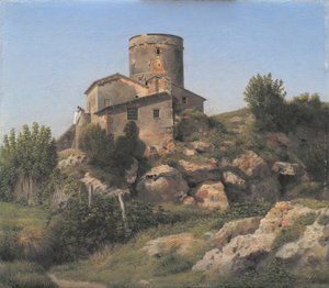 Egy épület a Tor di Quinto közelében, Rómán kívül alkotó: Christoffer Wilhelm Eckersberg