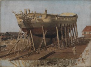 Egy Corvette a részvényeken. Koppenhága alkotó: Christoffer Wilhelm Eckersberg