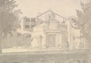 A Via Sacra szakasza, Róma Szent Kozma és Damian temploma, 1814-15. alkotó: Christoffer Wilhelm Eckersberg