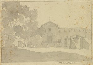 A kapucinus kolostor Castel Gandolfóban, Rómától délkeletre. alkotó: Christoffer Wilhelm Eckersberg