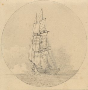 Vitorla alatti brig elölről nézve. alkotó: Christoffer Wilhelm Eckersberg