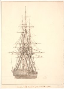 Egy fregatt a far felől nézve alkotó: Christoffer Wilhelm Eckersberg