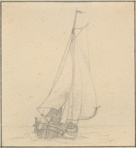 Egy jacht vitorla alatt elölről nézve. alkotó: Christoffer Wilhelm Eckersberg