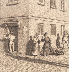 Egy utcasarok. Illusztráció a "Lineáris perspektívához", VII. tábla alkotó: Christoffer Wilhelm Eckersberg