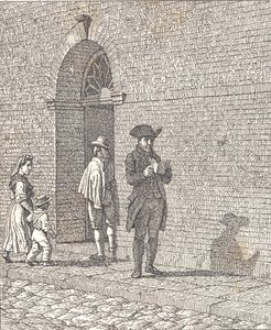 Egy templomajtó előtt alkotó: Christoffer Wilhelm Eckersberg